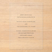 Evelyn Simple Elegant Wedding Save the Date Acryleinladungen (Vorderseite)