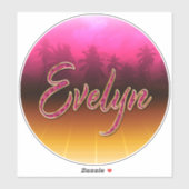 Evelyn Vorname Name golden pink Aufkleber Sticker (Blatt)