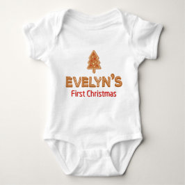 Evelyn's First Christmas Gingerbread Personalisier Baby Strampler