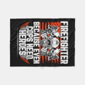 Even Cops Need Heroes Fireman Gift Proud Firefight Fleecedecke (Vorderseite (Horizontal))