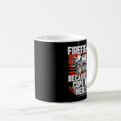 Even Cops Need Heroes Fireman Gift Proud Firefight Kaffeetasse (VorderseiteRechts)