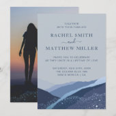 Evenin in den Bergen blauen staubigen inv Einladung (Vorne/Hinten)