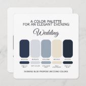 Evening Blue Wedding Color Palette Elegant Wedding Einladung (Vorne/Hinten)
