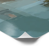 Evening Church Square Rain Reflections Poster (Ecke)