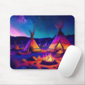 Evening Fire At The Indian Village Mousepad (Mit Mouse)