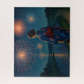 Evening Fireworks and Yukata by the Riverside Puzzle (Vertikal)