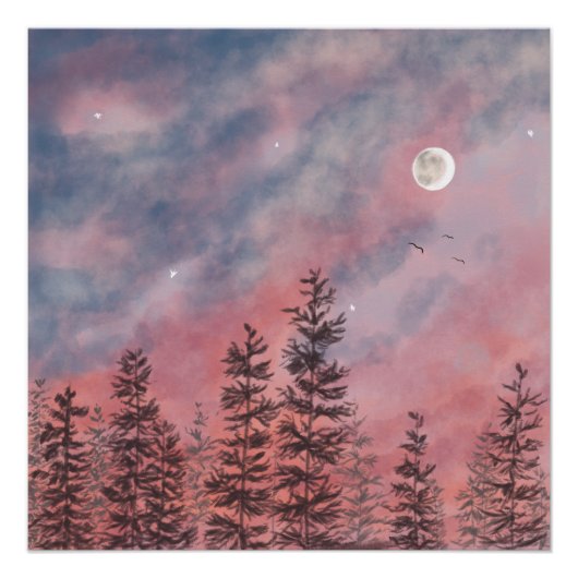 Evening red sky poster (Vorderseite)