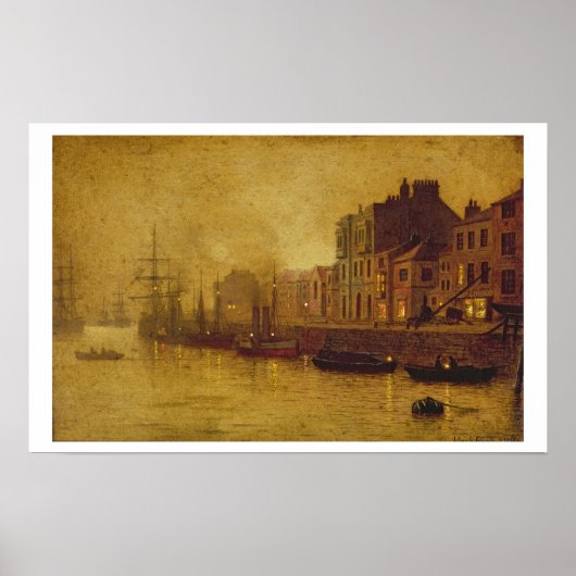 Evening, Whitby Harbour, 1893 Poster (Vorne)