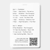 Event-Abzeichen 4x6 | Konferenzplan QR-Code Pass Ausweis (Rückseite)