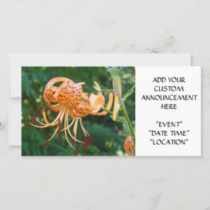 EVENT ANKÜNDIGUNGSKARTEN Orange Tigerlilien Ankündigung