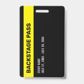 Event Backstage Pass Event-Mitarbeiter Black ID-Ab Ausweis (Rückseite)
