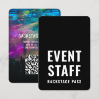 Event Backstage Pass QR Code ID Abzeichen 3.5" x 5