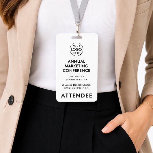 Event Badge 4x6 | Conference Schedule QR Code Pass Ausweis