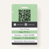 Event badge data ausweis (Rückseite)