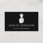 Event Barkeeper Black & White Gezeichnet Cocktail  Visitenkarte (Vorderseite)