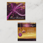 Event Barkeeper Champagne Pop Neujahr Quadratische Visitenkarte (Vorne/Hinten)