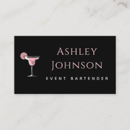 Event Barkeeper Glamour Cocktail Drink Black Visitenkarte