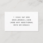 Event Barkeeper Mixologe Sommelier Classic White Visitenkarte (Rückseite)