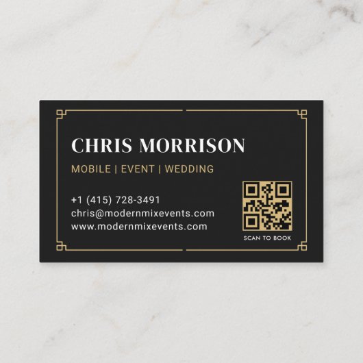 Event Barkeeper QR Code Professional Visitenkarte (Rückseite)