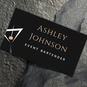 Event Barkeeper Simple Drink Elegante Social Media Visitenkarte