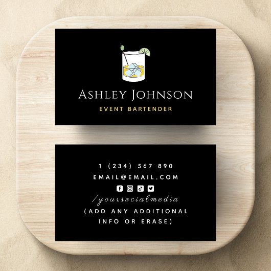 Event Barkeeper Tropical Sommerlicher Cocktail Dri Visitenkarte