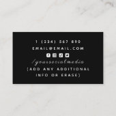 Event Barkeeper Tropical Sommerlicher Cocktail Dri Visitenkarte (Rückseite)