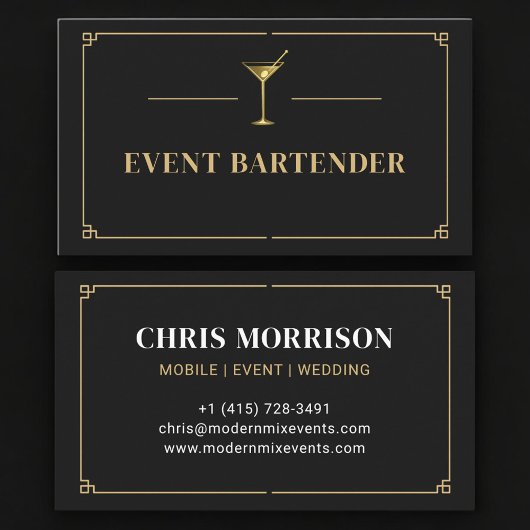 Event Bartender Professional Visitenkarte