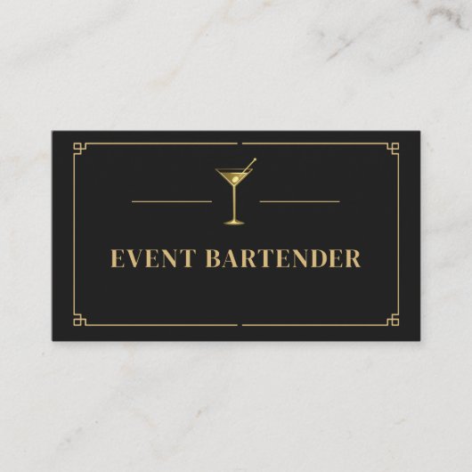 Event Bartender QR Code Professional Visitenkarte (Vorderseite)