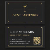 Event Bartender QR Code Professional Visitenkarte
