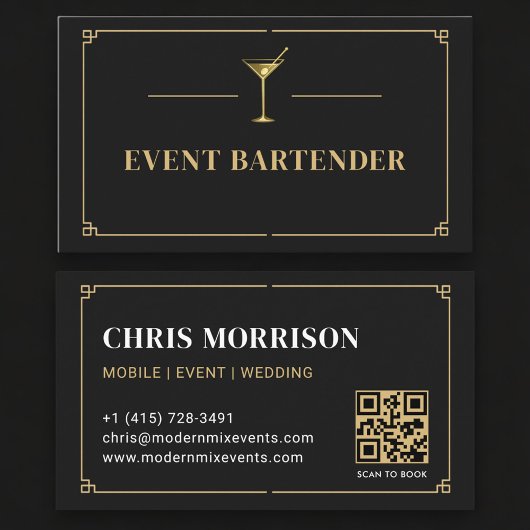 Event Bartender QR Code Professional Visitenkarte