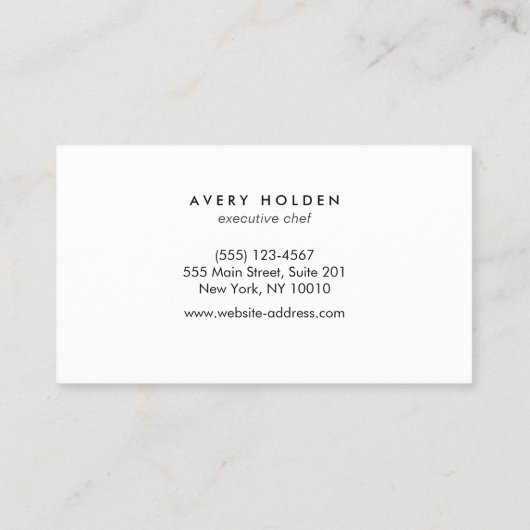 Event Caterer Catering Visitenkarte (Rückseite)