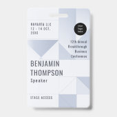 Event Conference Business Corporate Blue ID Name Ausweis (Vorderseite)