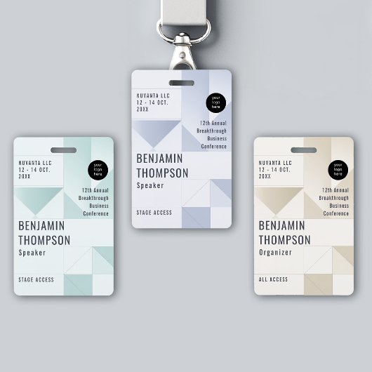 Event Conference Business Corporate Blue ID Name Ausweis