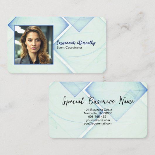 Event Coordinator Professional Square Photo Visitenkarte (Vorne/Hinten)
