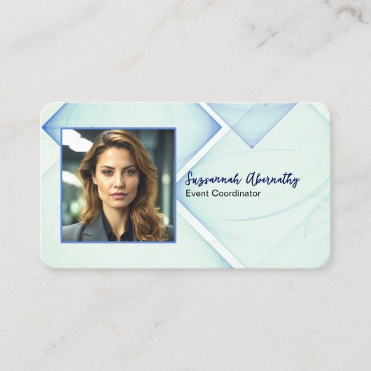 Event Coordinator Square Business Photo QR Code Visitenkarte (Vorderseite)