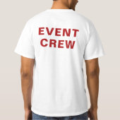 Event-Crew - Roter Text, leicht lesbar T-Shirt (Rückseite)