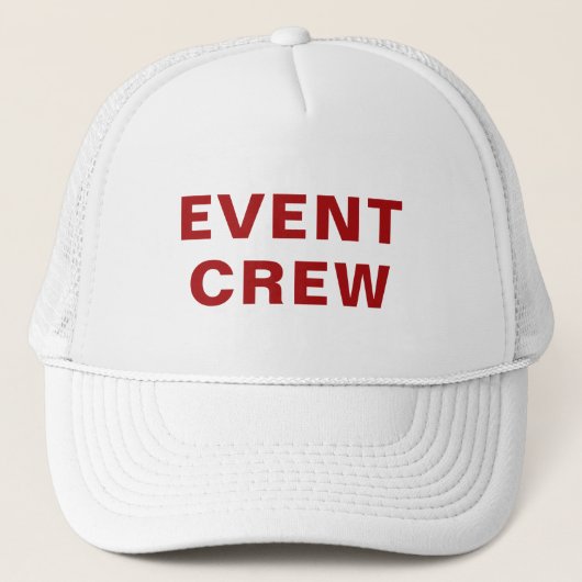 Event-Crew - Roter Text, leicht lesbar Truckerkappe (Vorderseite)