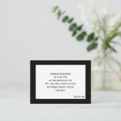 Event Empfang Black Krawatte Enclosure Card Begleitkarte (Stehend Vorderseite)