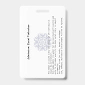 Event Entry ID Badge Ausweis (Rückseite)