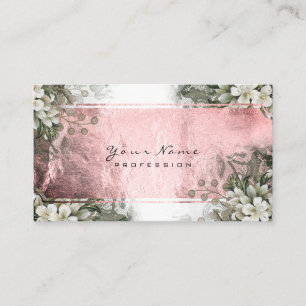 Event Floral Mintgrün Rosa Rose Weiß Gold Visitenkarte