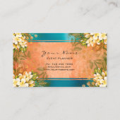 Event Floral Minze Green Coral Blue Rose Gold Visitenkarte (Rückseite)