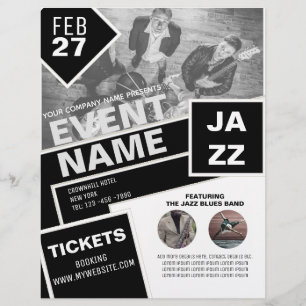EVENT Flyer Template Entertainment Schwarz-weiß
