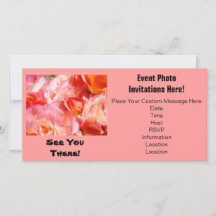 Event-Foto-Einladungen rosa Rosen Sehen Sie sich d
