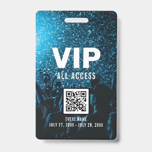 Event Foto VIP All Access Pass QR Code ID Abzeiche Ausweis (Vorderseite)