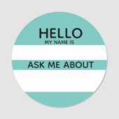 Event-Hallo-Tag Fragte Mich Info mit beliebiger Fa Namensschild (Vorderseite)