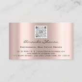 Event Hochzeitsplaner Florals Rose Marsala QR Code Visitenkarte (Rückseite)