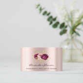 Event Hochzeitsplaner Florals Rose Marsala QR Code Visitenkarte (Stehend Vorderseite)