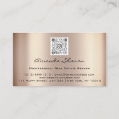 Event Hochzeitsplaner Foral Rose Gold QR Code Visitenkarte (Rückseite)