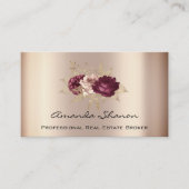 Event Hochzeitsplaner Foral Rose Gold QR Code Visitenkarte (Vorderseite)