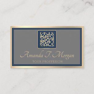 Event Hochzeitsplaner Gold Frame Gray Blue Navy Visitenkarte